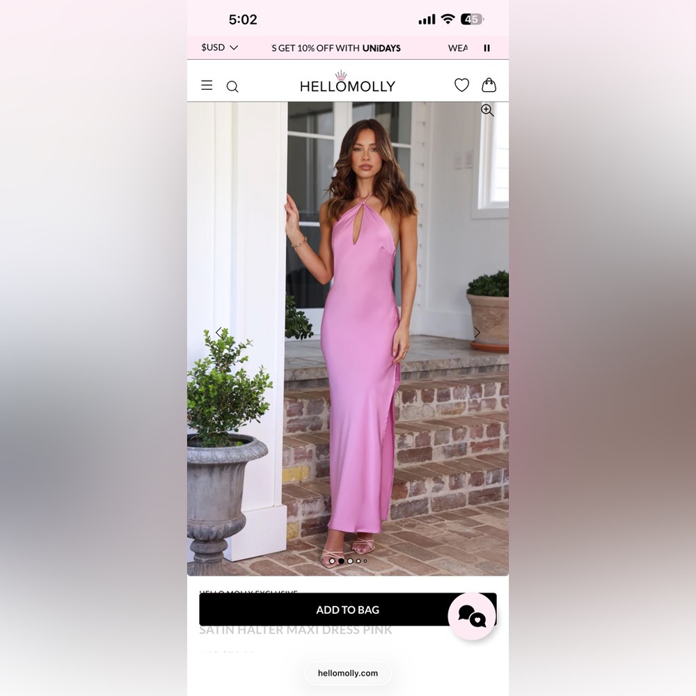 Hello Molly Satin Halter Dress